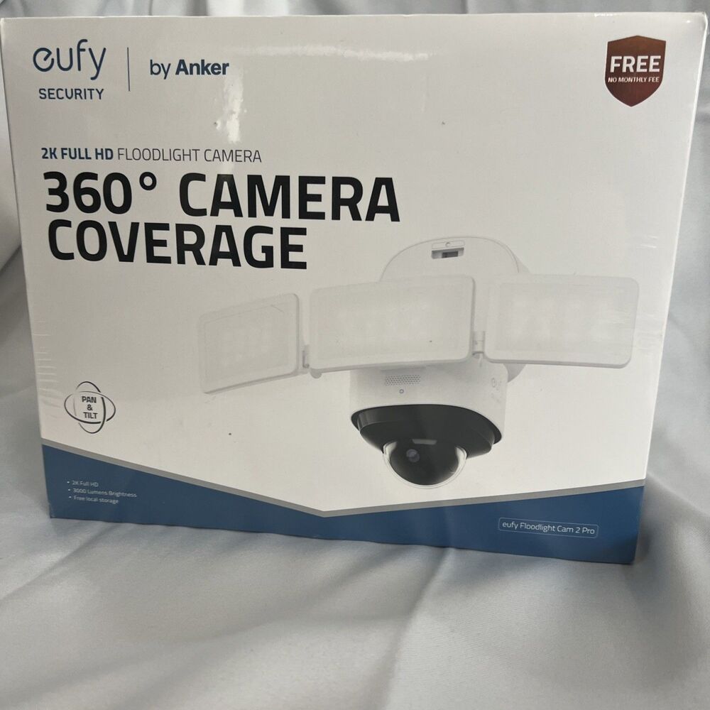 eufy Floodlight Cam 2 Pro Outdoor Smart Security Camera 2K FHD 360° Pan and Tilt